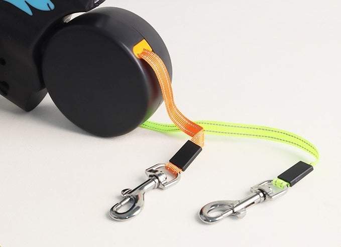 Dog Double Leash With Automatic Retraction